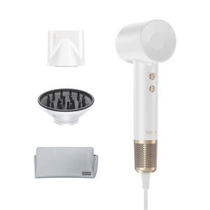 Laifen SWIFT Premium Hair Dryer 2 Nozzles & Bag - White and Gold - NEW